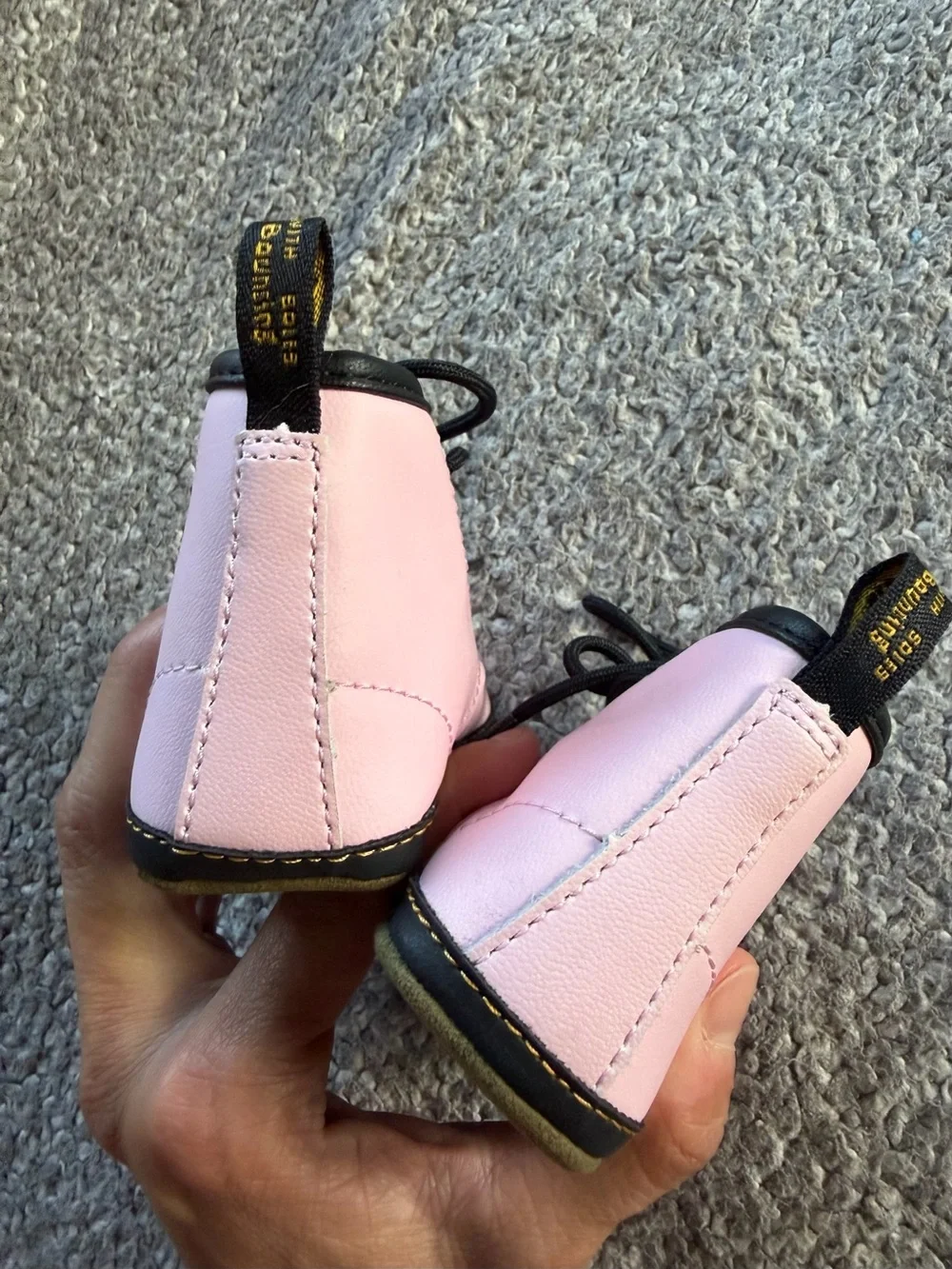 Dr. Martens 1460 Crib Booties Pale Pink Leather Baby Shoes NWOT